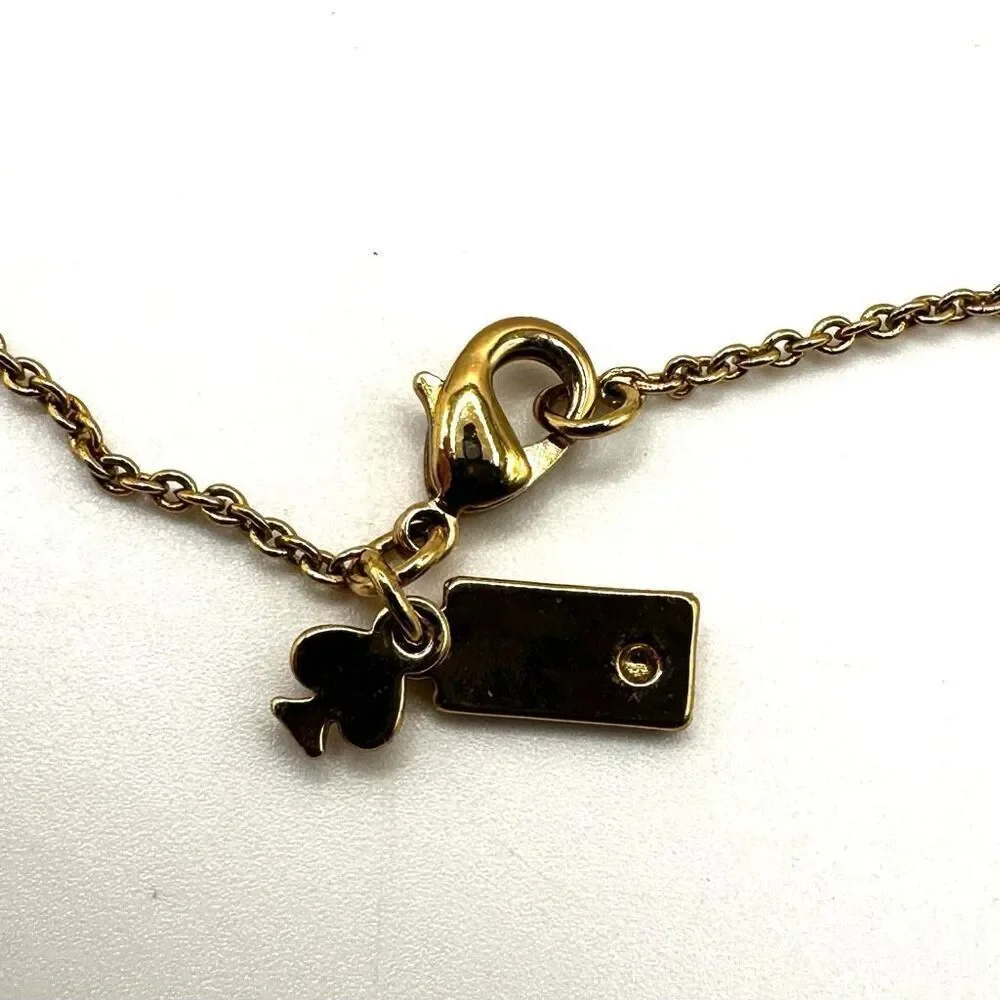 Kate Spade gold tone long rhinestone neon station necklace